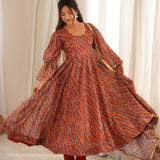 Traditional Laheriya Print Anarkali Gown