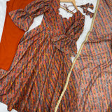 Traditional Laheriya Print Anarkali Gown