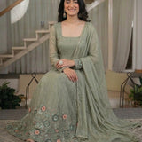 Designer Crunchy Silk Anarkali Gown
