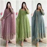 Exclusive Crunchy Silk Anarkali Gown