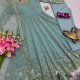 Exclusive Crunchy Silk Anarkali Gown