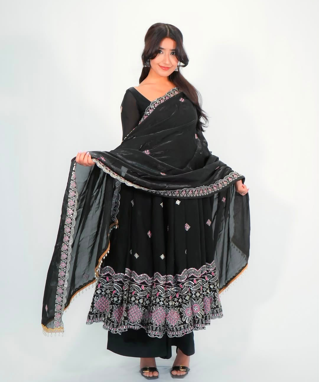 Festive Fandy Silk Anarkali Gown