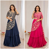 Festive French Crep Silk Lehenga