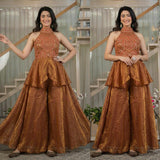 Brown Classy Fandy Top Sharara
