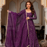 Designer Chanderi Silk Anarkali Suit