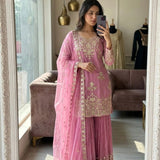 Trending Organza Embroidered Suit