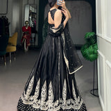 Black Wedding Naysha Silk Lehenga