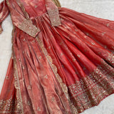 Stunning Shiny Silk Anarkali Gown