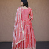 Stunning Shiny Silk Anarkali Gown