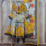 Traditional Printed Taby Silk Lehenga