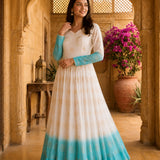 Designer Shaded Crunchy Anarkali Gown
