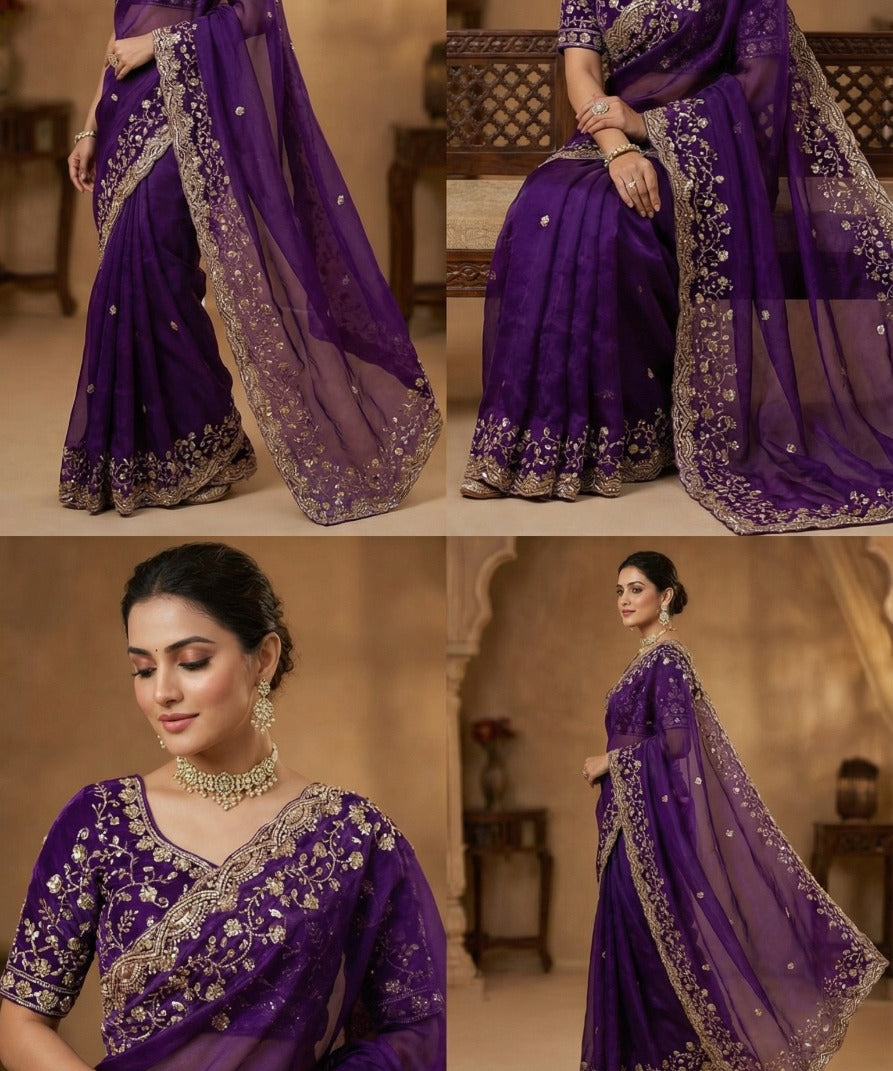 Sachi heavy Space Silk Saree