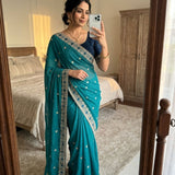 Beautiful Georgette Embroidered Saree