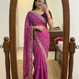 Beautiful Georgette Embroidered Saree
