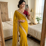 Beautiful Georgette Embroidered Saree