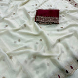 Beautiful Georgette Embroidered Saree
