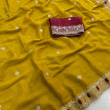 Beautiful Georgette Embroidered Saree