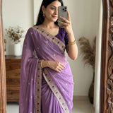Beautiful Georgette Embroidered Saree