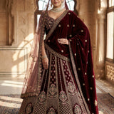 Royal Bridal Wedding Velvet Lehenga