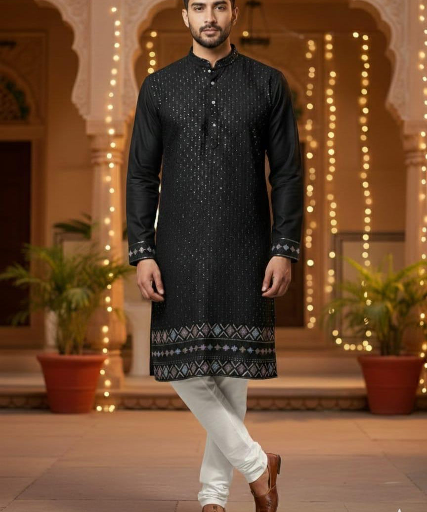 Designer Silk Men's Kurta Set