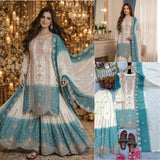Partywear Dual Tone Embroidered Suit