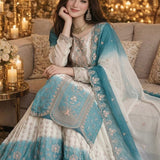 Partywear Dual Tone Embroidered Suit