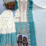 Partywear Dual Tone Embroidered Suit
