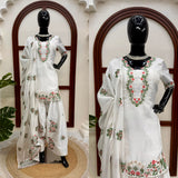 White Ethnic Fendy Silk Suit