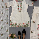 White Ethnic Fendy Silk Suit