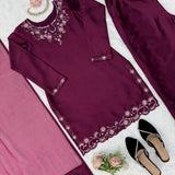 Elegant Wine American Silk Suit