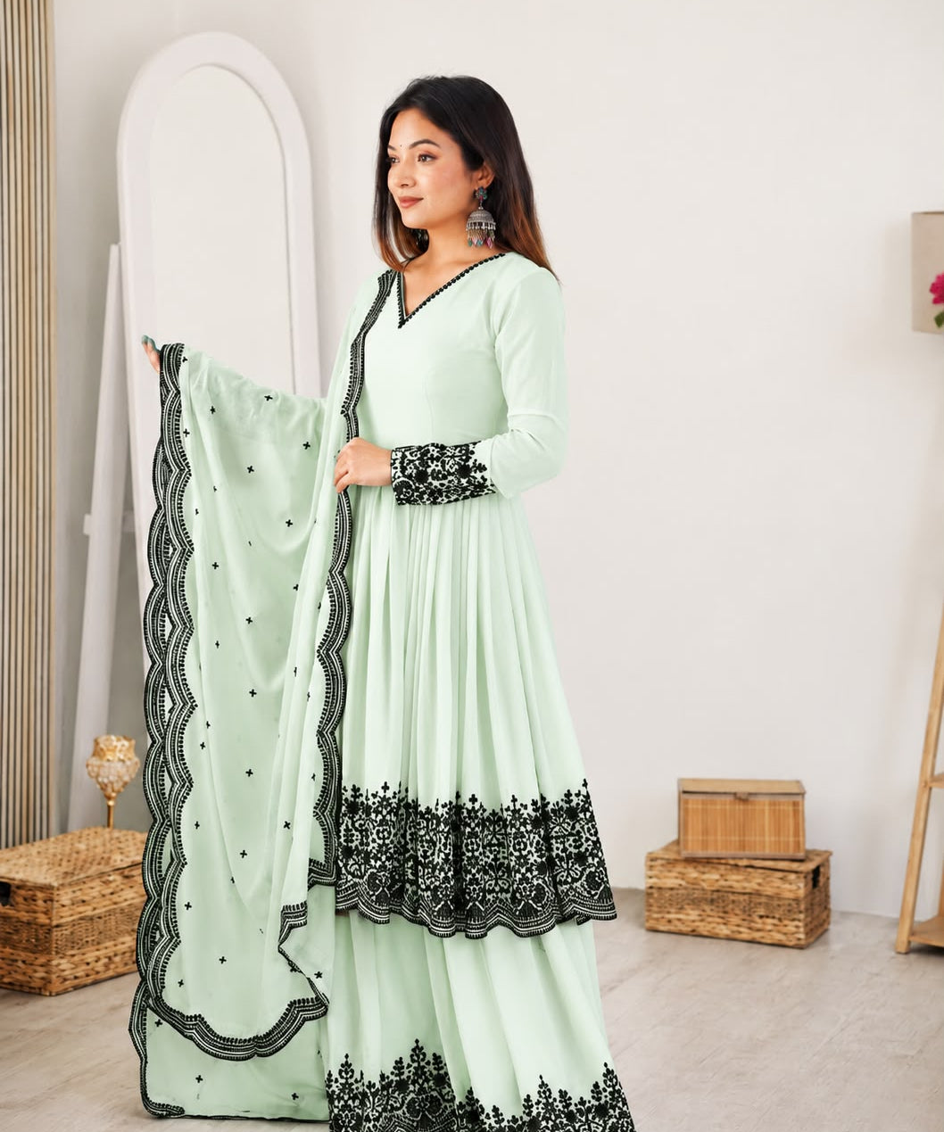 Showcasing Georgette Top Plazzo
