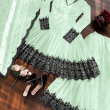 Showcasing Georgette Top Plazzo