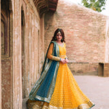 Yellow Traditional Soft Net Lehenga