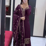 Maroon Georgette Anarkali Gown