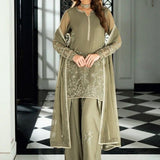 Designer Shiny Silk Top Plazzo