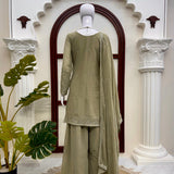 Designer Shiny Silk Top Plazzo
