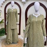 Designer Shiny Silk Top Plazzo