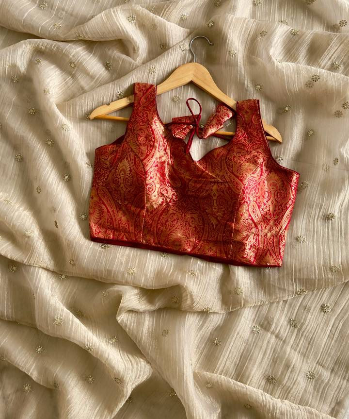tissue saree with readymade blouse