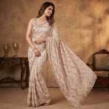 Creamy Georgette Lehenga Saree