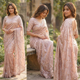 Creamy Georgette Lehenga Saree