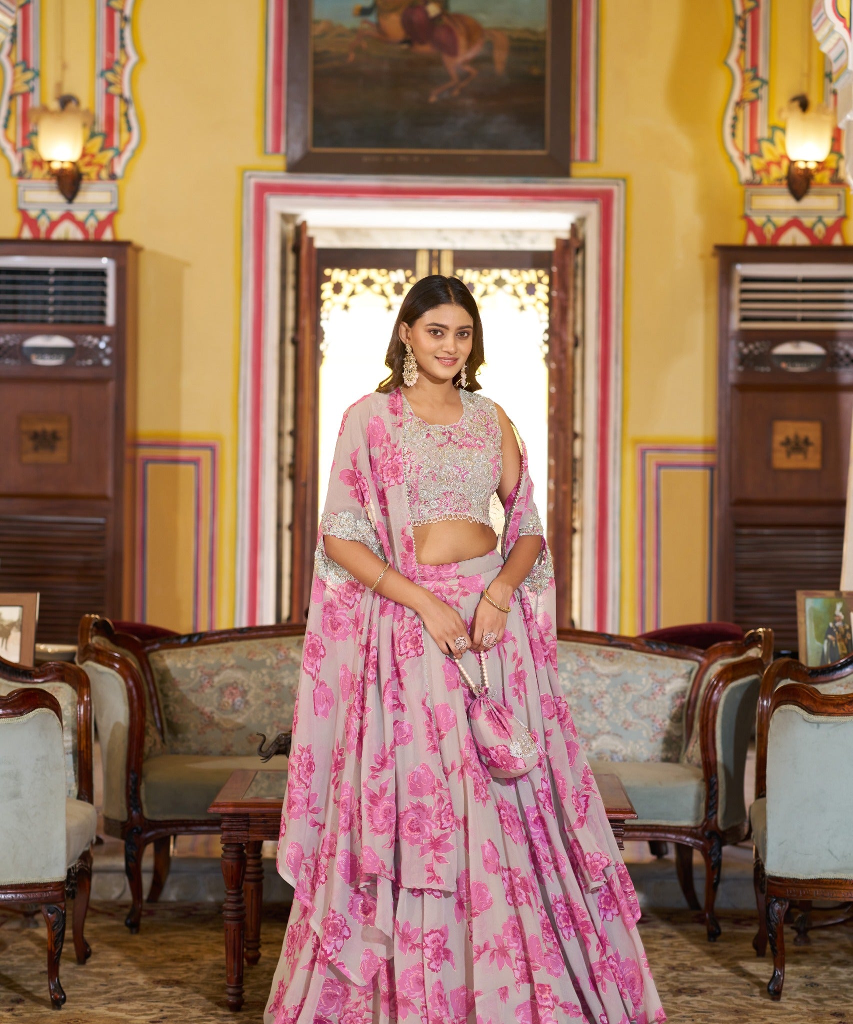 Organza Printed Lehenga Choli