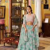 Organza Printed Lehenga Choli