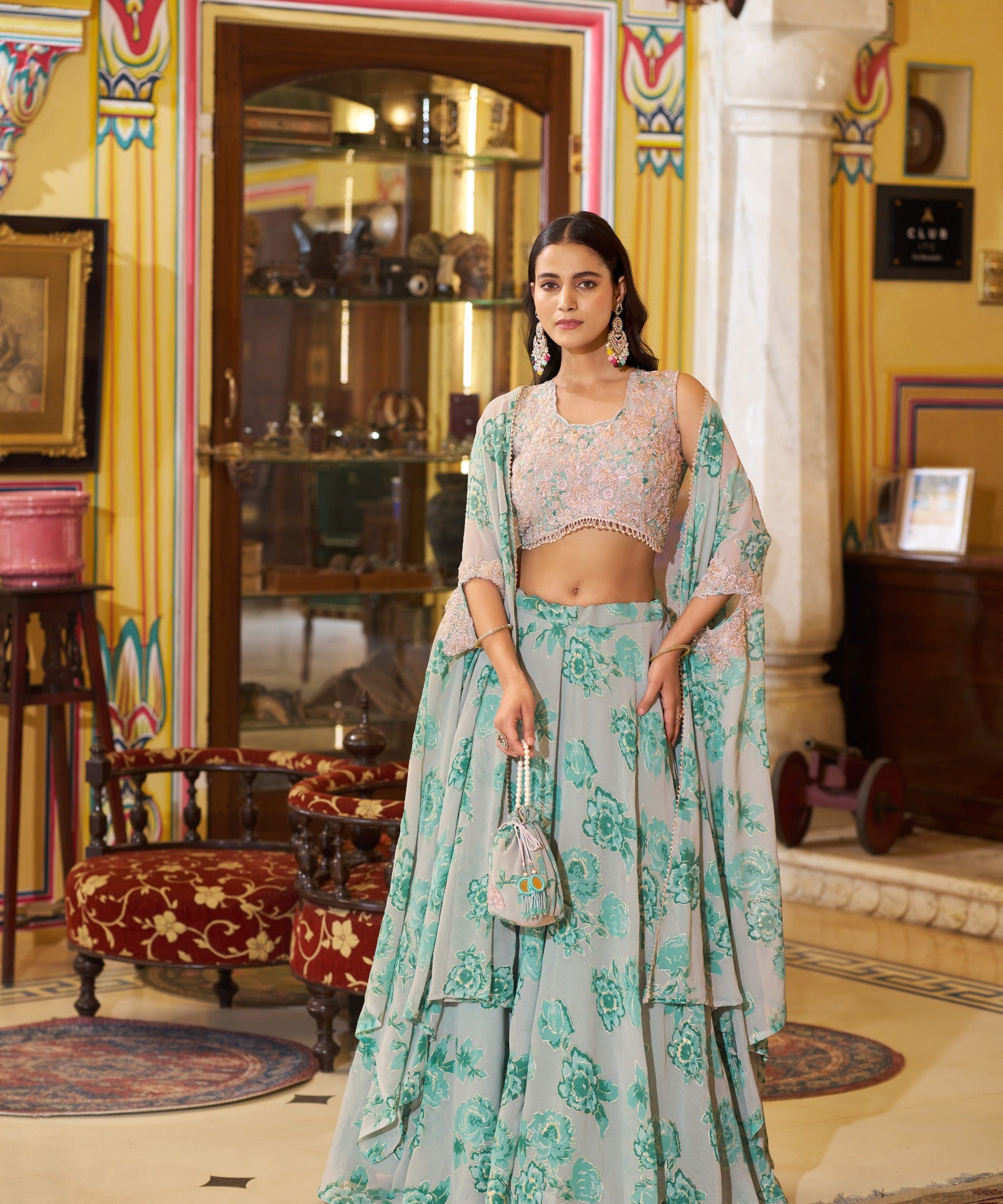 Organza Printed Lehenga Choli