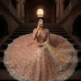 Glamorous Embroidered Net Lehenga