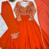 Exclusive Orange Georgette Gown