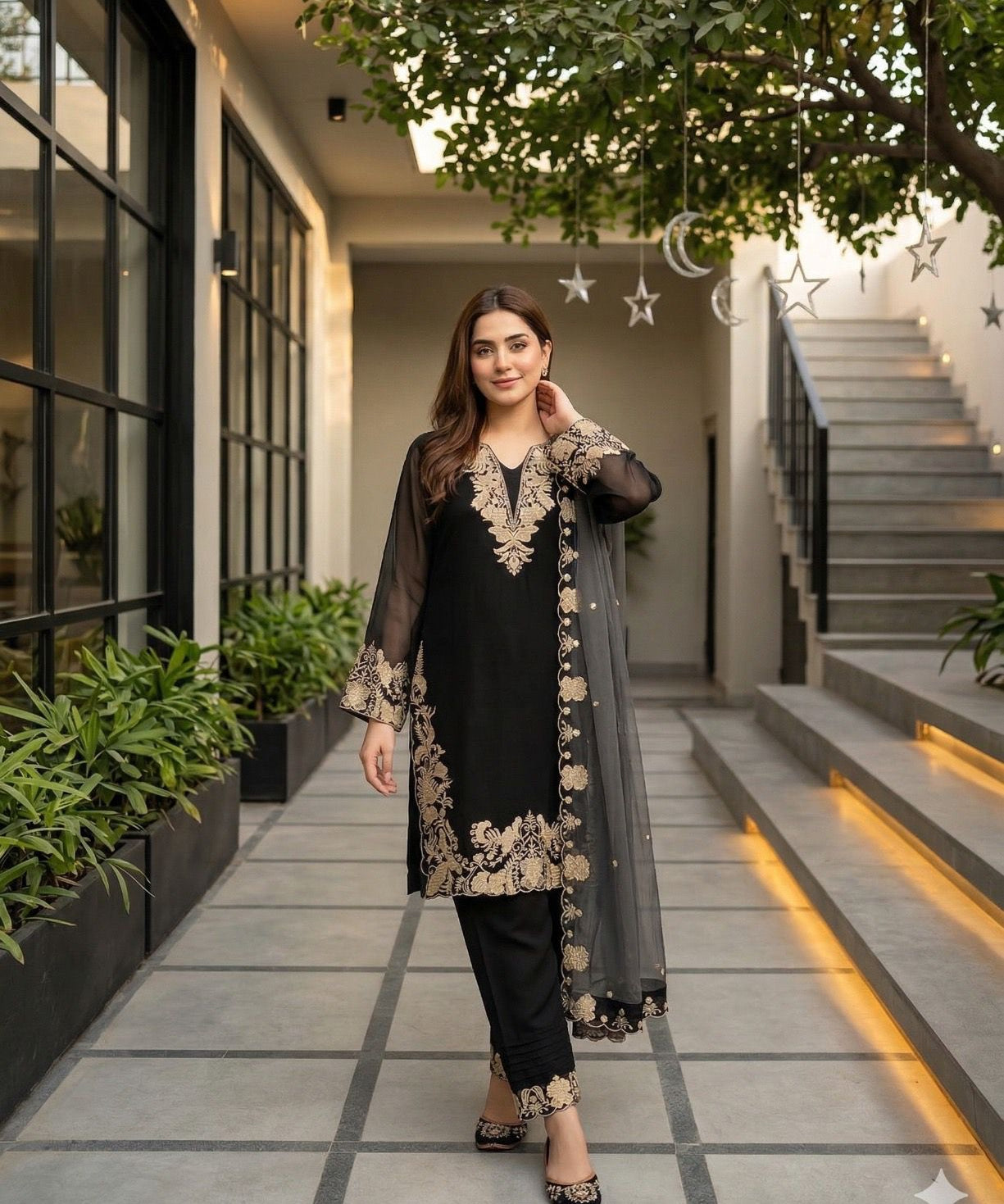 Pakistani Designer Embroidered Suit