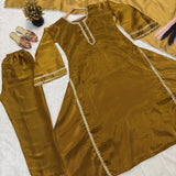 Olive Burberry Silk Anarkali Suit