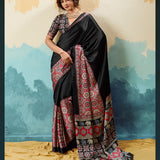 Traditional Pure Satin Ajrakh Saree