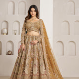 Royal Antique Gold Bridal Lehenga