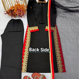 Black Mul Chanderi Straight Suit